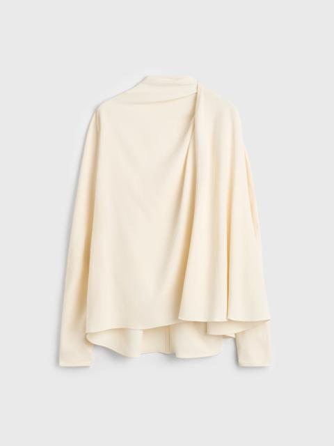 TOTEME Asymmetric draped cady blouse ecru