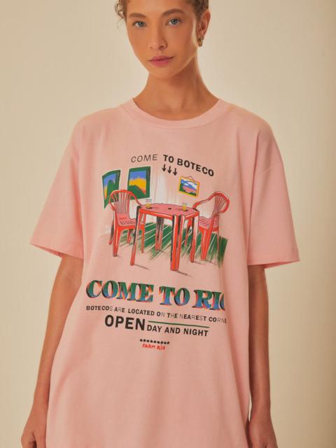 FARM RIO Pink Come To Rio Organic Cotton Relaxed T-Shirt