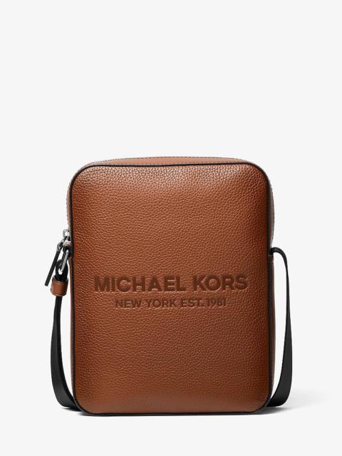 MICHAEL KORS Cooper Logo Embossed Pebbled Leather Flight Bag