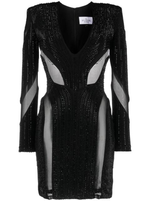 PHILIPP PLEIN padded crystal-embellished minidress