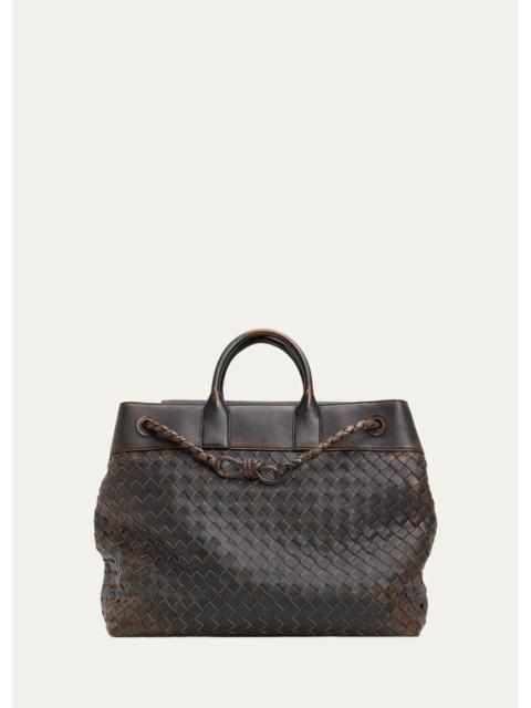 Bottega Veneta Men's Veneto Intrecciato Leather Tote Bag