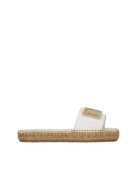 Moschino embellished espadrille slides