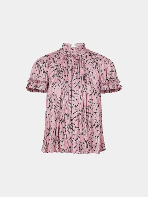 Paco Rabanne PLEATED PINK TOP WITH PATTERNS