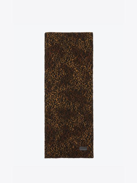 SAINT LAURENT leopard-print scarf in lamé knit