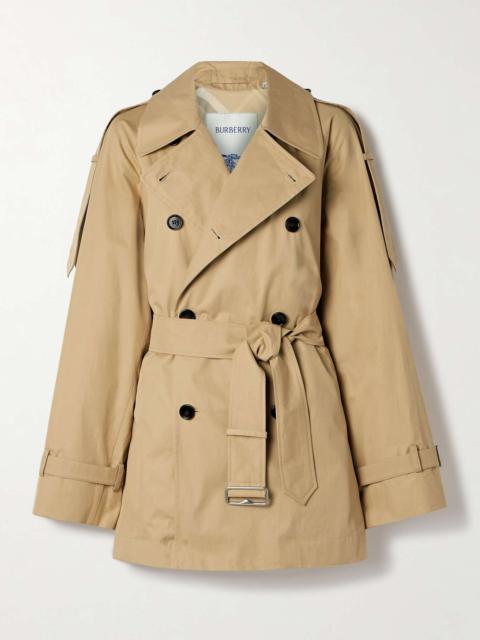 Burberry Double-breasted belted cotton-gabardine jacket