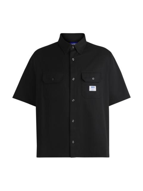 HUGO OVERSIZED-FIT SHIRT IN COTTON TWILL WITH ZIP CLOSURE