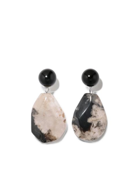 Completedworks agate onyx drop earrings