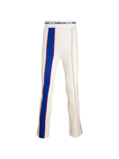 logo band ribbed trousers