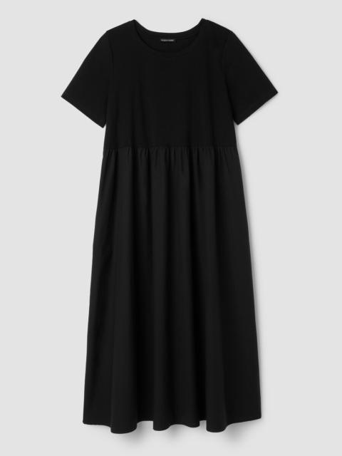EILEEN FISHER Organic Cotton Poplin Round Neck Dress