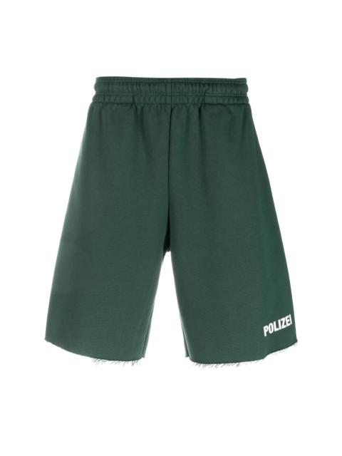 Polizei raw-edge shorts
