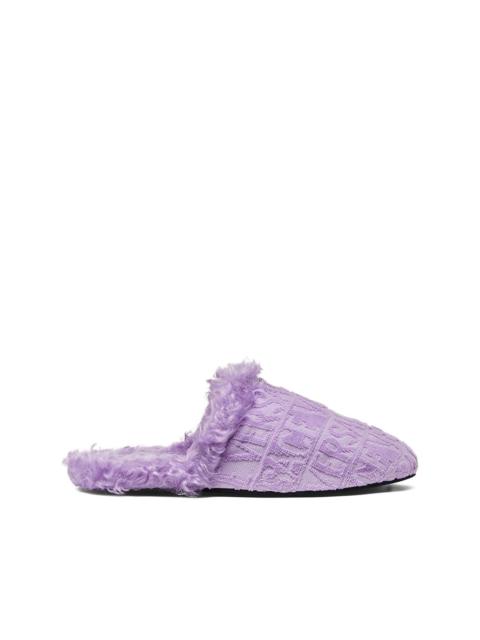 VERSACE logo-jacquard cotton slippers