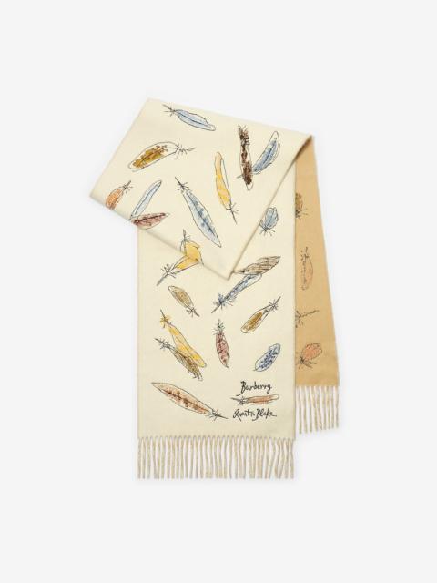 Burberry Feather Print Cashmere Scarf