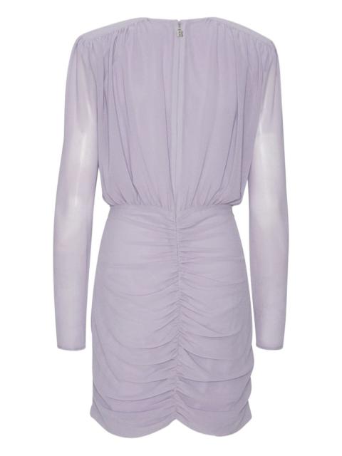 ROTATE gathered rose-embellished mini dress
