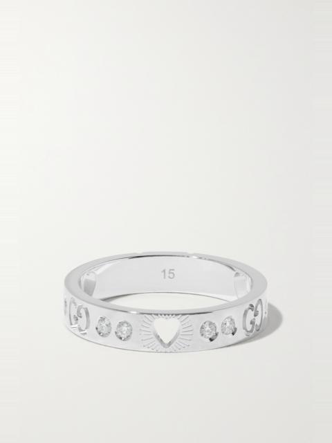 GUCCI Icon 18-karat white gold diamond ring