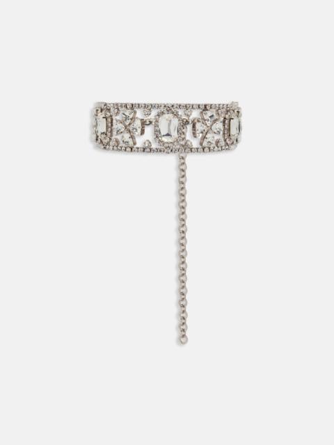 Alessandra Rich CRYSTAL CHOKER WITH CROSS ELEMENTS