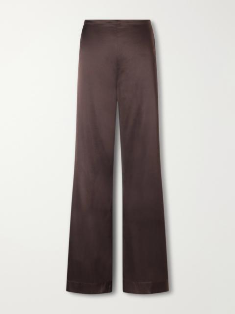 STAUD Stroll Silk-dupioni Wide-leg Pants