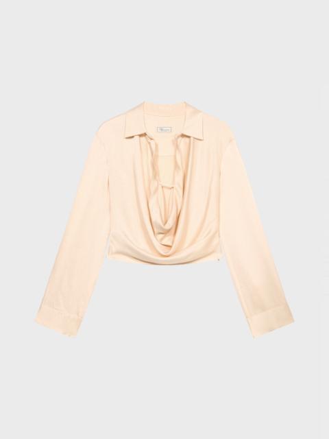 Blumarine SATIN BLOUSE WITH COWL NECKLINE