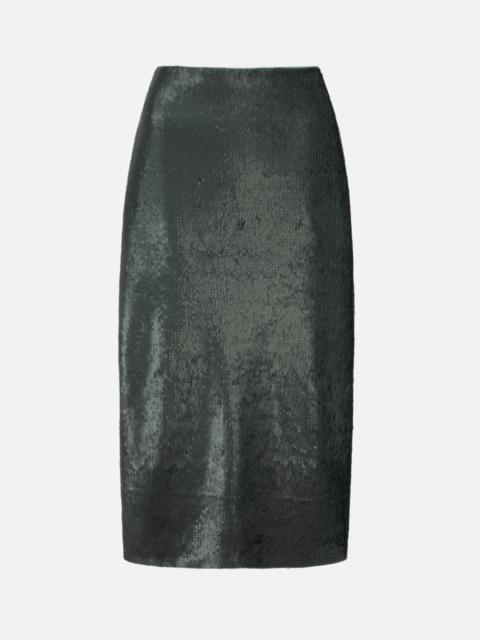 EMILIA WICKSTEAD Bethan Skirt In Dark Green Sequin
