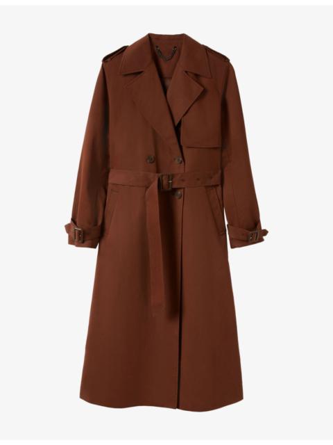 WHISTLES Valentina Double-Breasted Cotton-Blend Trench Coat