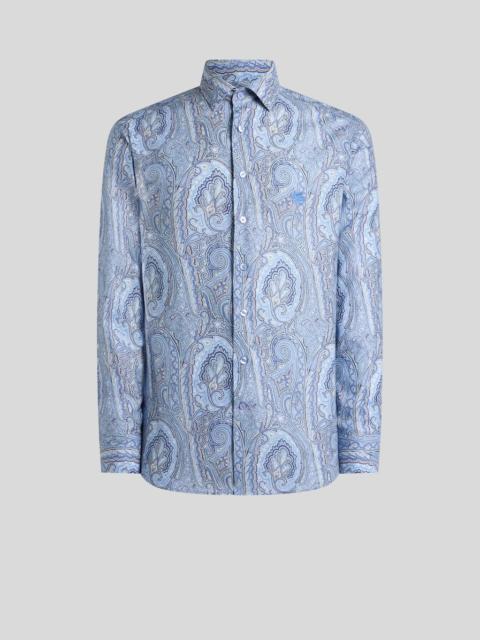 SHIRT IN COTTON SATIN WITH FLORAL PAISLEY MOTIF