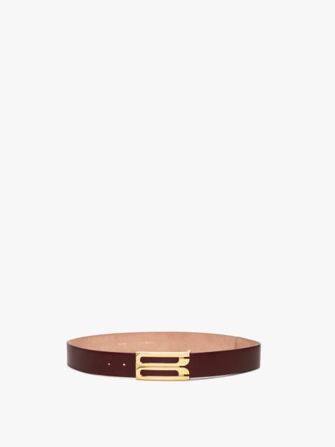 Victoria Beckham Jumbo Frame Belt In Burgundy Leather