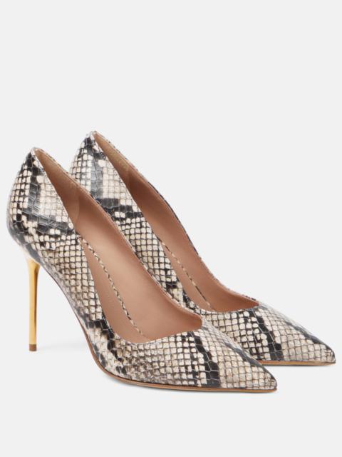 Ruby python-effect leather pumps