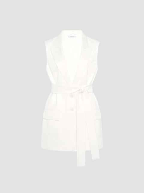 Another Tomorrow Women's Easy Tie Vest - Off White