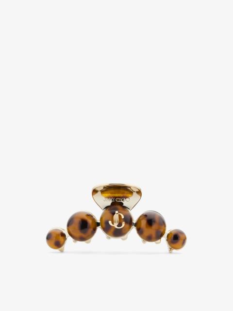 JIMMY CHOO Claw Hair Clip Tortoiseshell and Gold Finish Metal and Acrylic Claw Hair Clip