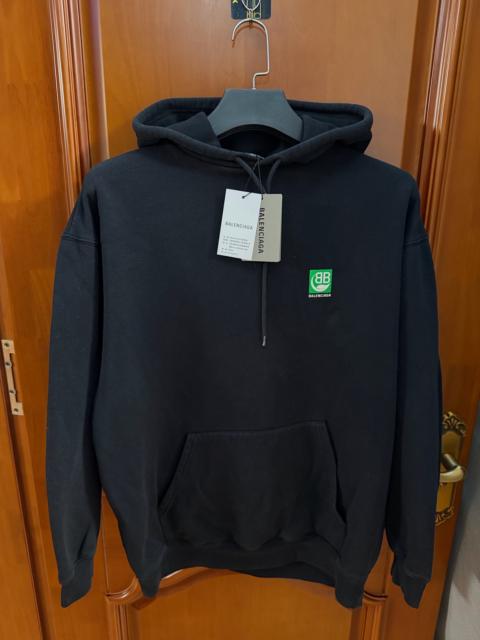 BALENCIAGA Balenciaga Black Eco Logo Hooded Sweater