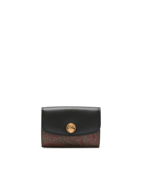 paisley-jacquard leather wallet