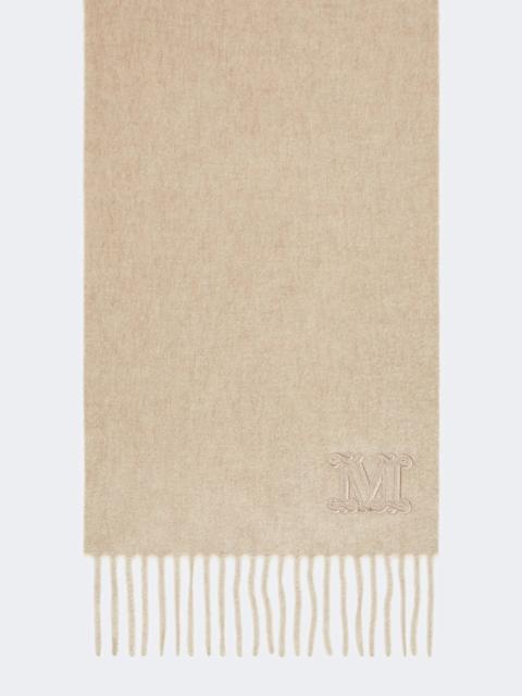 Max Mara Monogram-embroidered cashmere stole - BEIGE