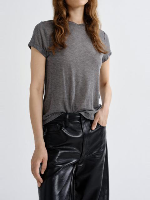 AGOLDE LONG LINE ADINE TEE (TENCEL JERSEY) IN GREY HEATHER