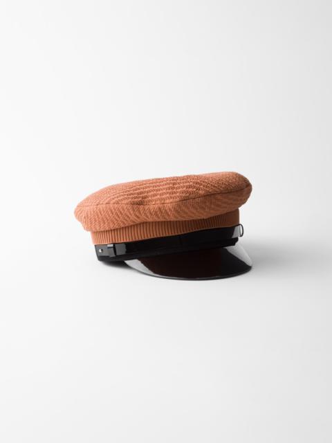 Prada Knit and patent leather cap