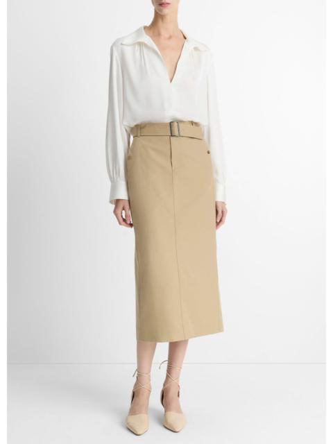 Vince Cotton Trench Pencil Skirt