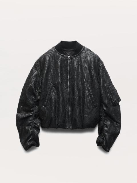 rag & bone Jemma Embroidered Faux Leather Bomber Jacket