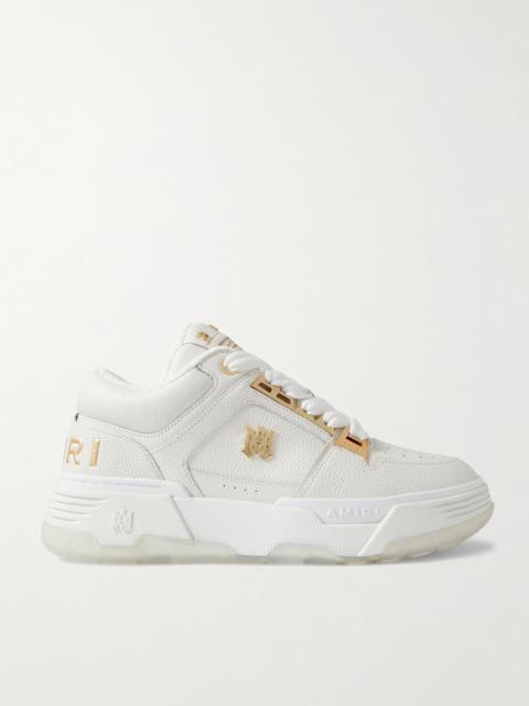 AMIRI MA-1 Embellished Metallic Full-Grain Leather Sneakers White