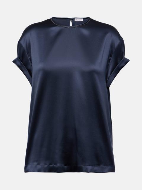 Brunello Cucinelli 실크 블렌드 티셔츠