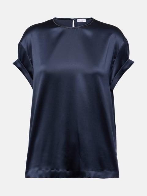 Silk-blend T-shirt