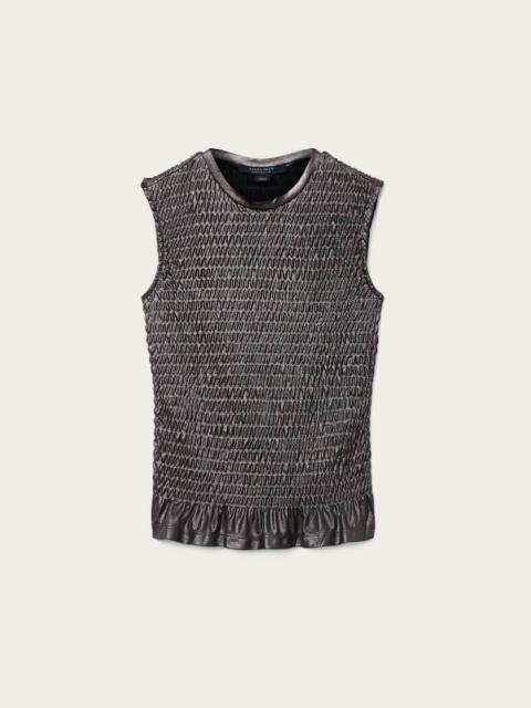 ALLSAINTS ODE SMOCKED METALLIC TANK