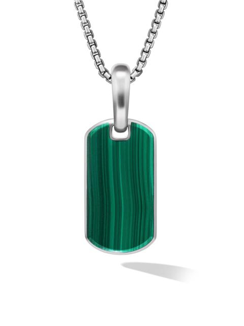 DAVID YURMAN Men's Chevron Tag in Sterling Silver - Malachite