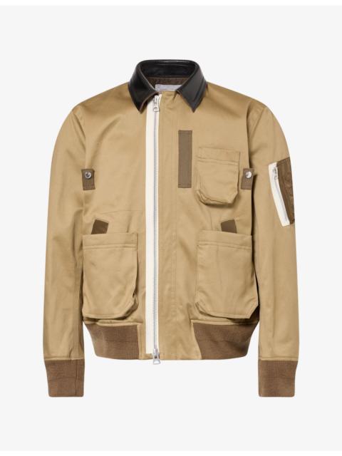 sacai Patch-Pocket Collared Cotton Jacket