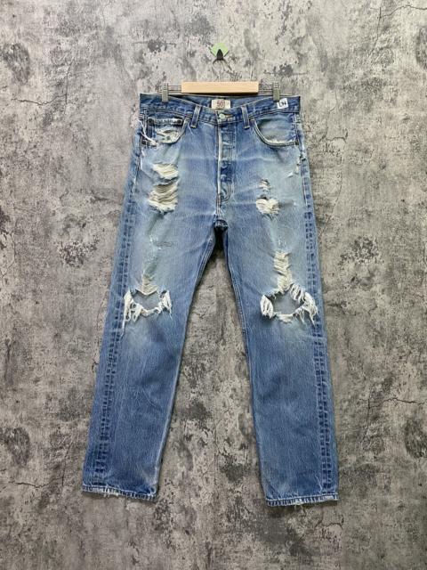 Other brands Disney × Levi's × Vintage - Vintage LEVIS 501 Distressed Ripped Denim -L76