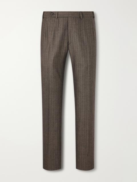 Brioni Plume Straight-Leg Herringbone Wool Suit Trousers