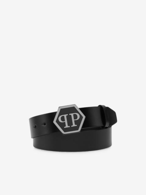 PHILIPP PLEIN leather belt Hexagon