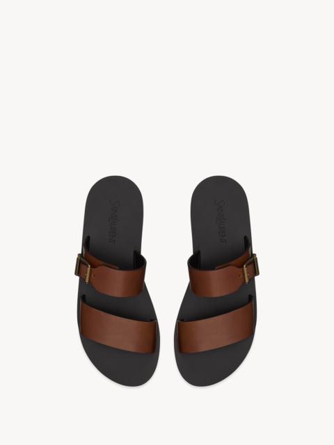 SAINT LAURENT IOS SLIDES IN SMOOTH LEATHER