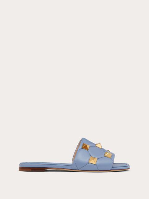 Valentino ROMAN STUD FLAT SLIDE SANDAL IN QUILTED NAPPA