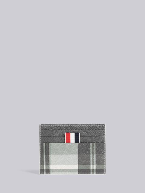 Thom Browne MADRAS PEBBLE GRAIN LEATHER 4-BAR SINGLE CARD HOLDER