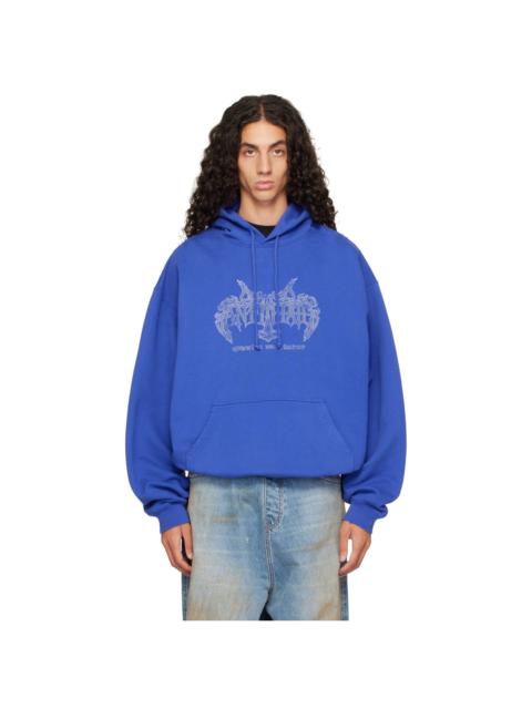 VETEMENTS Blue 'Antihate' Oversized Hoodie