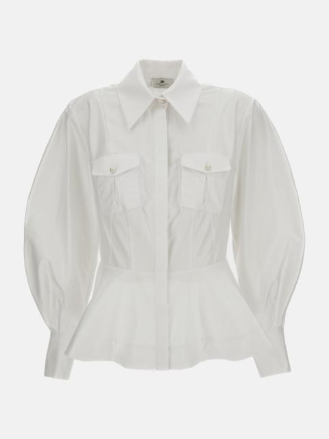 ELISABETTA FRANCHI POPELINE RUFFLED SHIRT