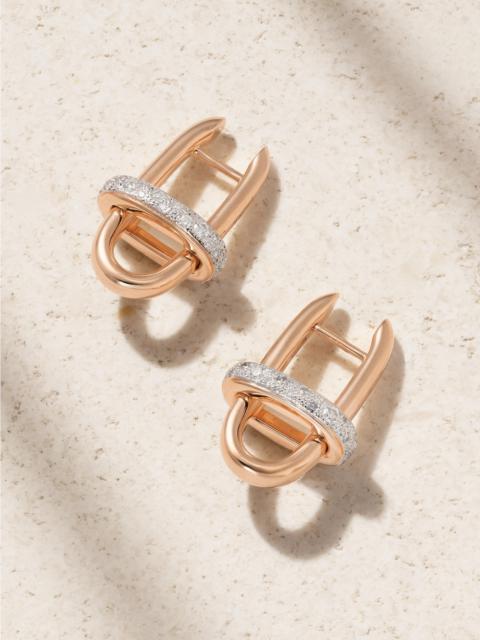 Pomellato Iconica Rhodium-plated 18-karat Rose Gold Diamond Hoop Earrings